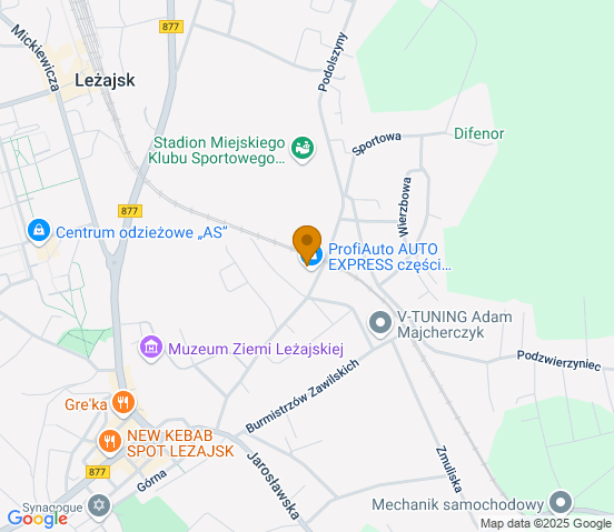 Mapa dojazdu do hurtowni motoryzacyjnej w miejscowości Leżajsk