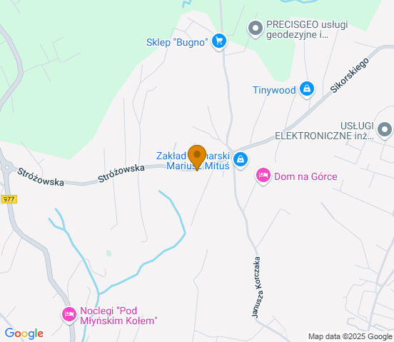 Mapa dojazdu do warsztatu samochodowego w miejscowości Gorlice