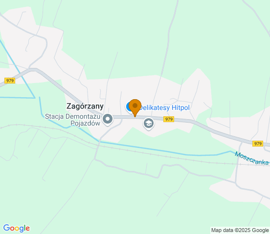 Mapa dojazdu do warsztatu samochodowego w miejscowości Zagórzany