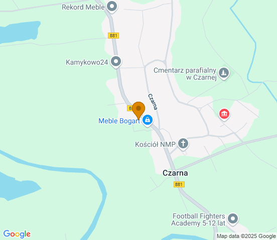 Mapa dojazdu do warsztatu samochodowego w miejscowości Czarna