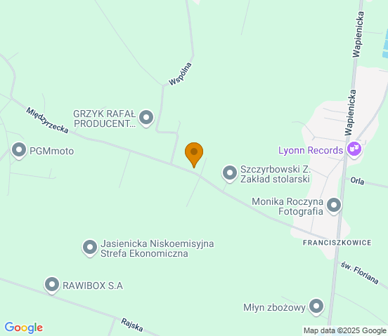 Mapa dojazdu do warsztatu samochodowego w miejscowości Międzyrzecze Dolne